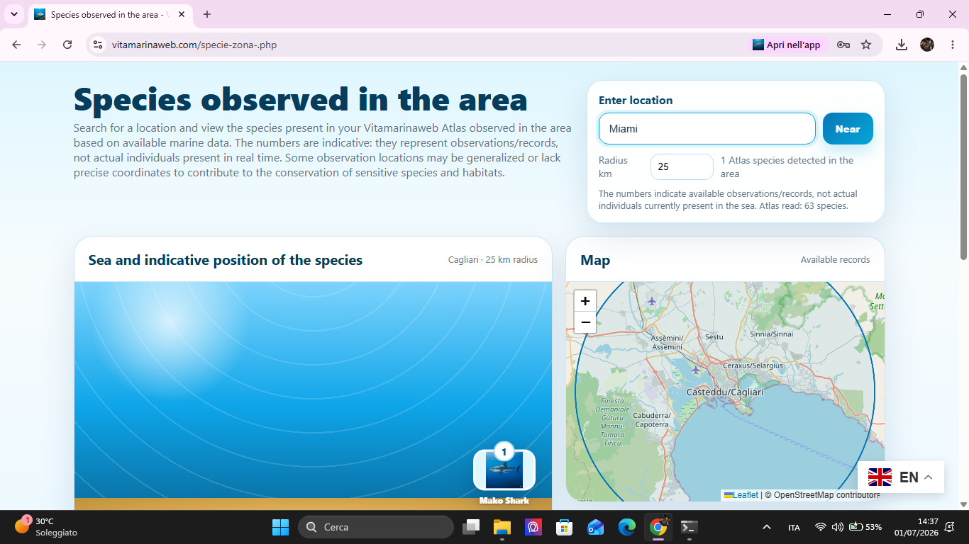 Marine species localization